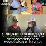 Corpoguajira lidera la campaña Barrancas Verde promoviendo el manejo adecuado de los residuos solidos en Barrancas
