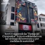 SAYCO suspende las “Fiestas del Compositor” 2026 en solidaridad con las víctimas del terremoto y por medidas de austeridad