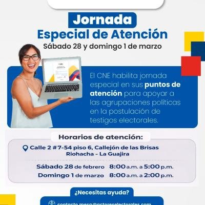 Consejo Nacional Electoral realizará jornada especial de atención en territorio este fin de semana