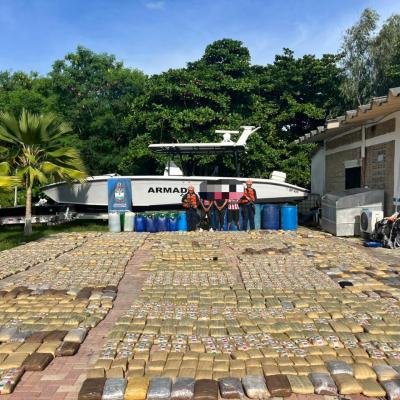 INCAUTADA MÁS DE UNA TONELADA DE MARIHUANA EN EL CARIBE COLOMBIANO